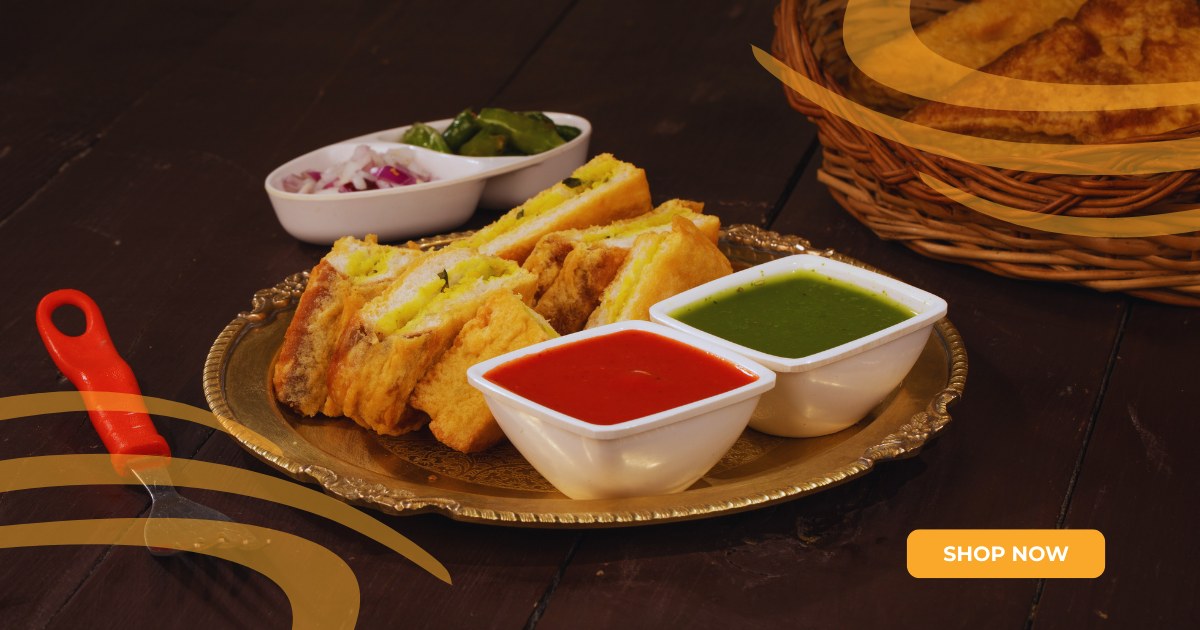 Shree Aahar-Crispy Bread Pakora with Quick Aloo Masala Using Aloo Mash